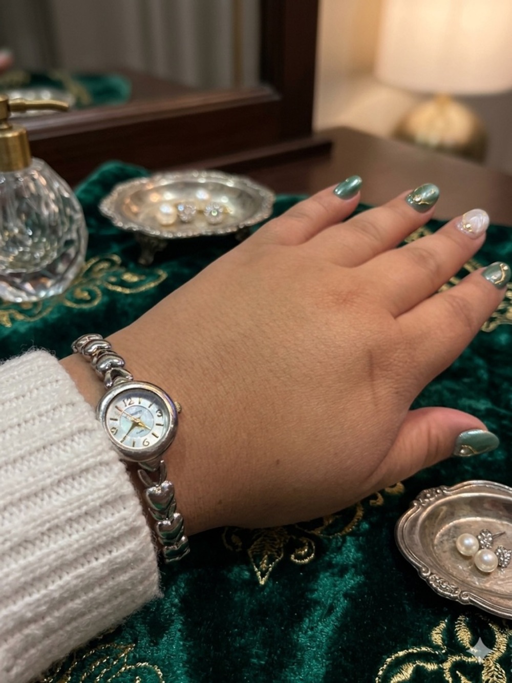 Gramercy Silver Heart-Link Women's  Watch - Silver
